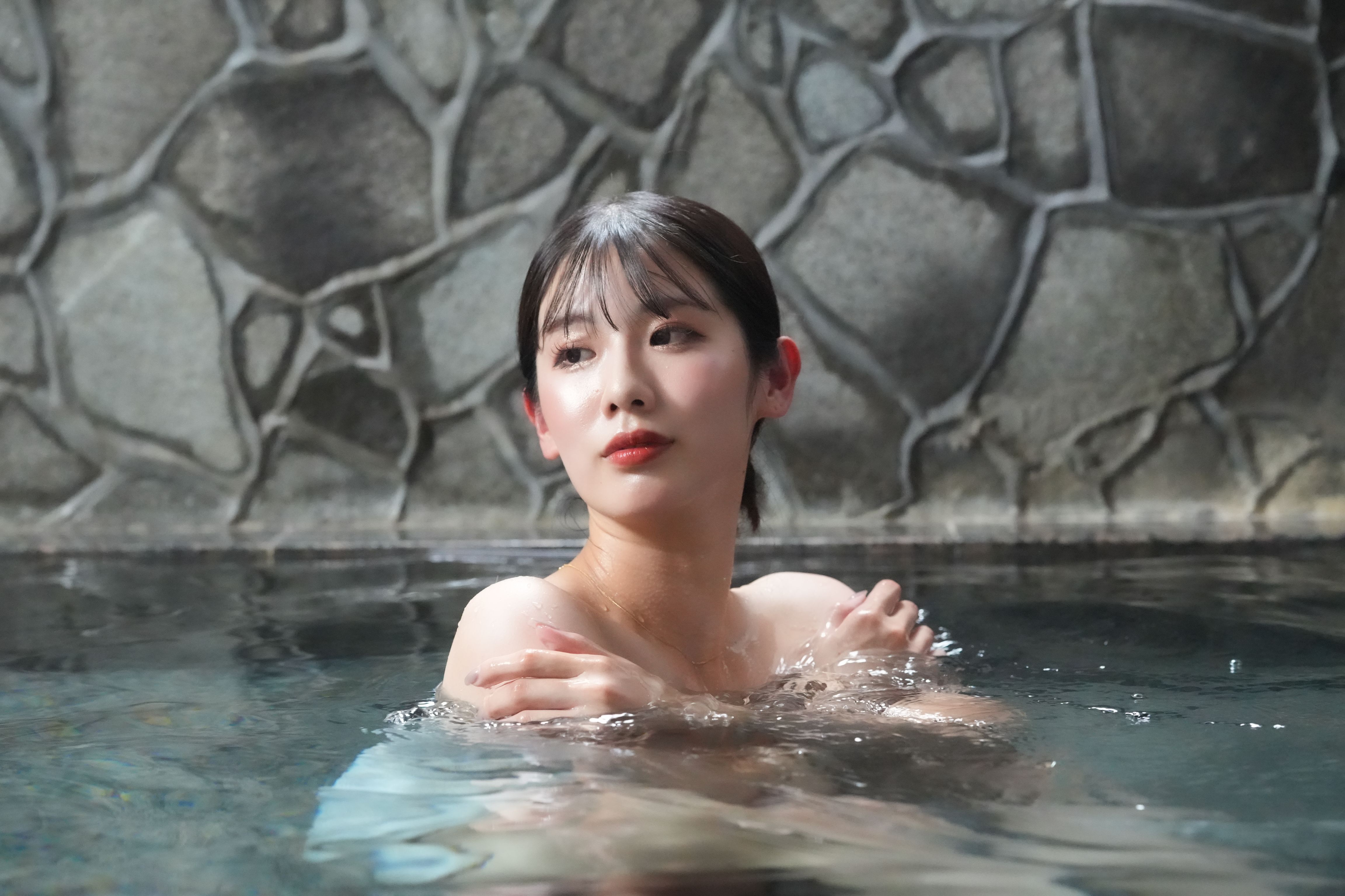 온천 연기 풍경